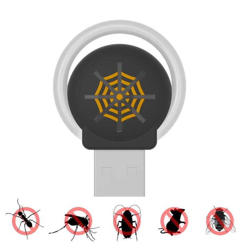USB Car Mouse Repellent Ultrasonic Mosquito Insect Repellent With Atmosphere Light( White)
