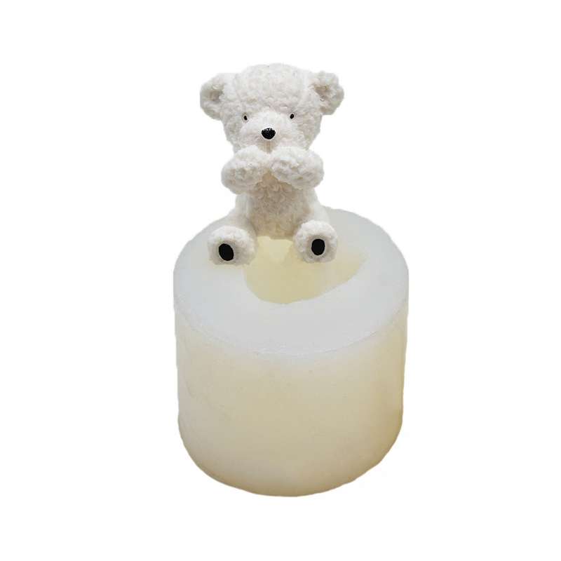DIY Stereo Bear Aroma Cake Baking Silicone Mold(With Tail Covering Eyes Bear)