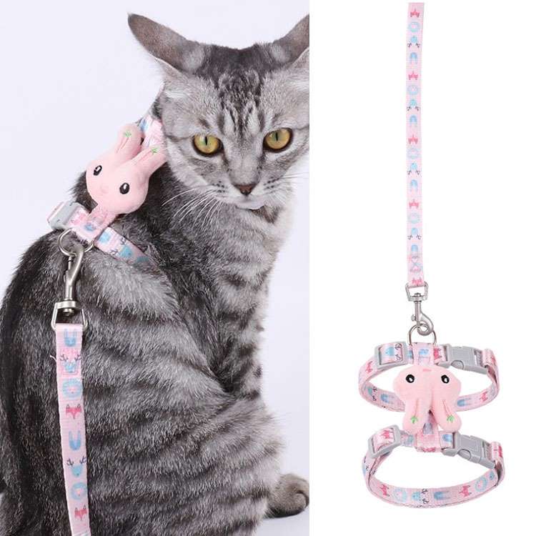 Rabbit Head Type Anti-breakaway Adjustable Cat Leash, Size: Small Suitable for Within 3kg(Green)