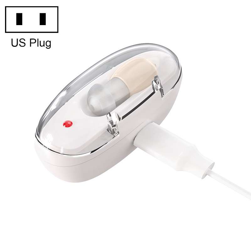 Elderly Sound Amplifier Portable Ear Canal Rechargeable Hearing Aid, Specification: US Plug(Skin Col