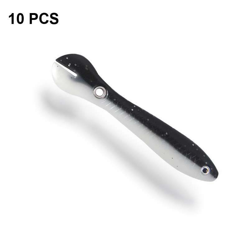 10 PCS Luya Bait Loach Bionic Bait Fishing Supplies, Specification: 6g / 10cm(Black)