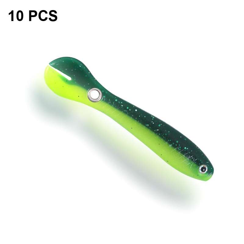 10 PCS Luya Bait Loach Bionic Bait Fishing Supplies, Specification: 6g / 10cm(Black)