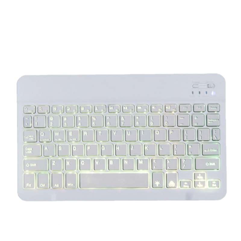 78 Keys 10 Inch RGB Colorful Backlit Bluetooth Keyboard For Mobile Phone / Tablet(Black)