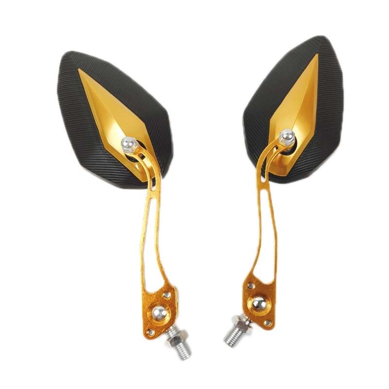 Aluminum Alloy Motorcycle Large-view Rearview Mirror Modification(Gold)
