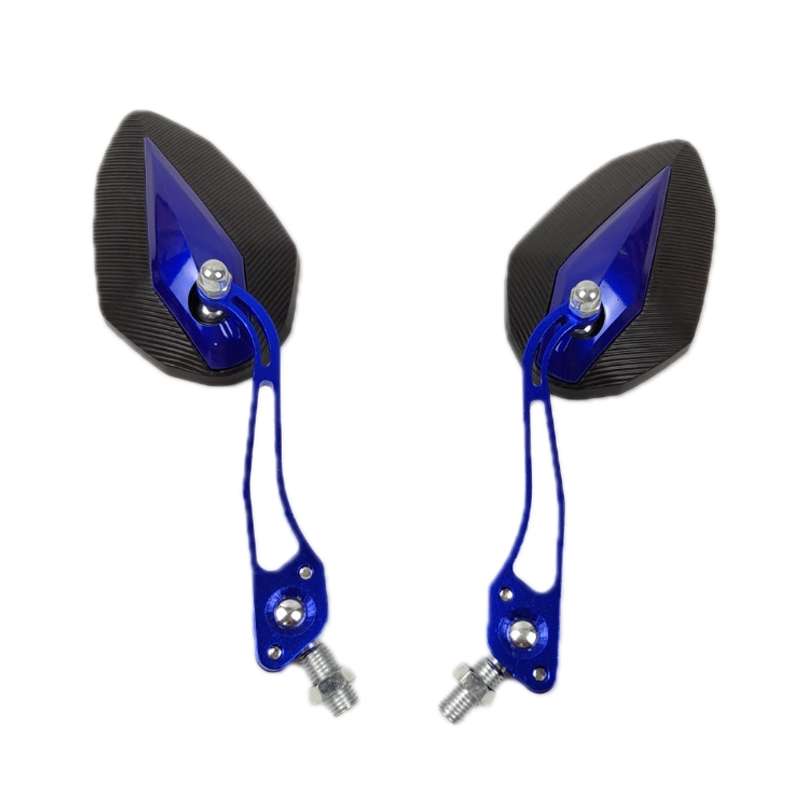 Aluminum Alloy Motorcycle Large-view Rearview Mirror Modification(Blue)