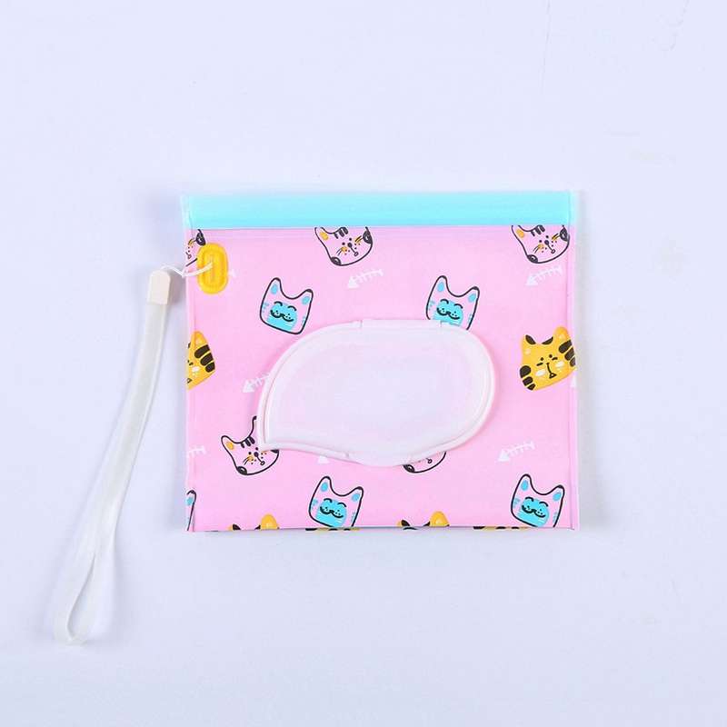 3 PCS Baby EVA Wet Wipes Bag Flip Removable Paper Towel Cosmetic Cotton Bag(Flowers)