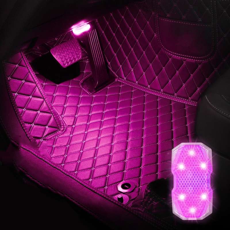 Car Colorful Voice-activated Reading Touch Atmosphere Light, Style: Touch Type (Pink Purple)