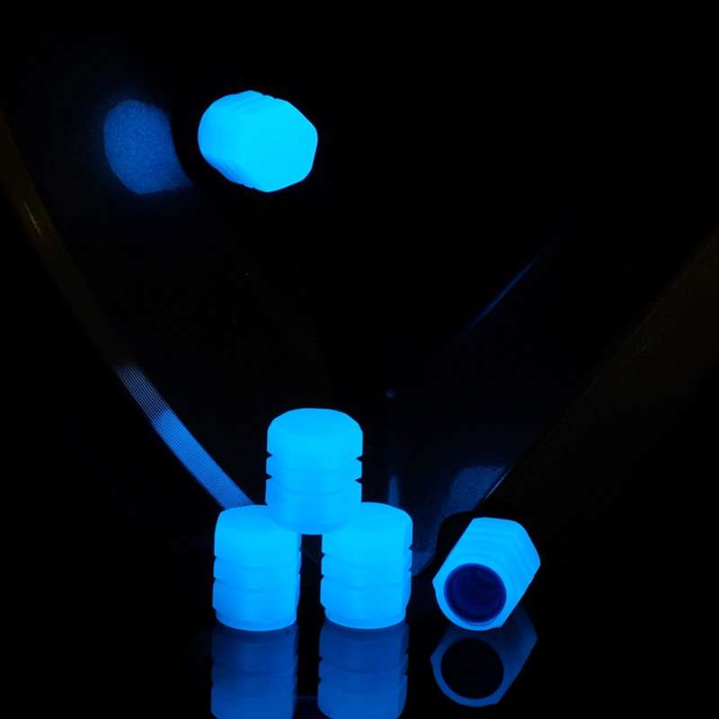 4pcs / Set Luminous Tire Valve Cap Electric Motorcycle Vacuum Tire Valve Cover, Style: Split Effect(