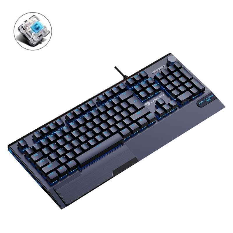LANGTU K1000 104 Keys Luminous Wired Keyboard, Cable Length: 1.5m(Black Black Shaft Mixed Light)