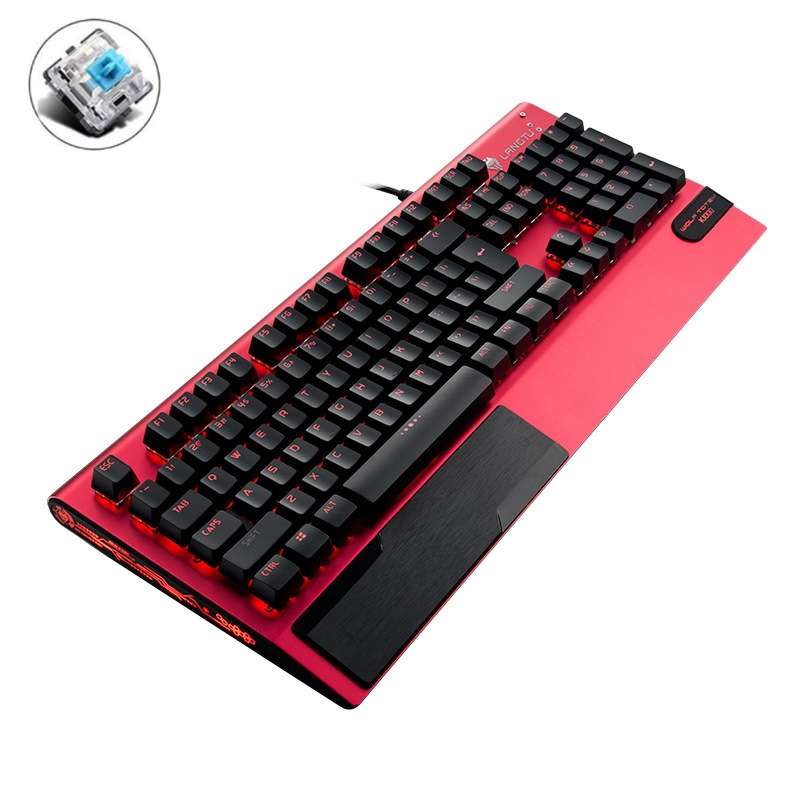 LANGTU K1000 104 Keys Luminous Wired Keyboard, Cable Length: 1.5m(Black Black Shaft Mixed Light)