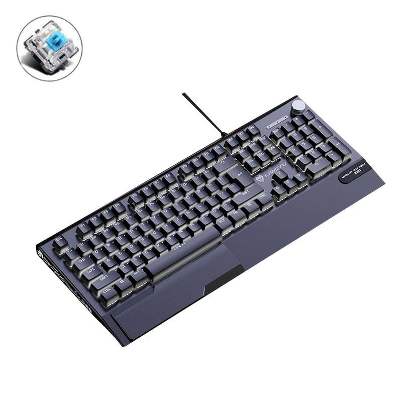 LANGTU K1000 104 Keys Luminous Wired Keyboard, Cable Length: 1.5m(Black Black Shaft Mixed Light)
