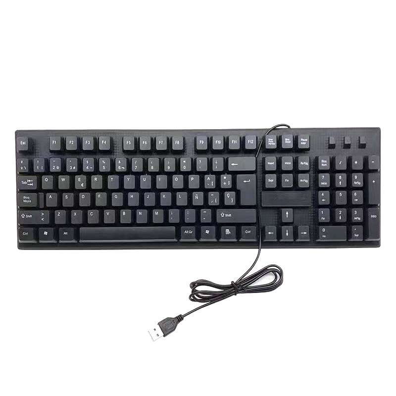 108 Keys Computer USB Wired Keyboard, Cable Length: 1.5m(Russian)