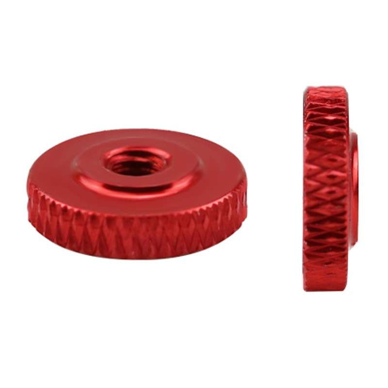 Knurled Aluminum Alloy Single Layer Hand Tight Nut Thin Small Step Nut, Specification: M3-D11x3Red
