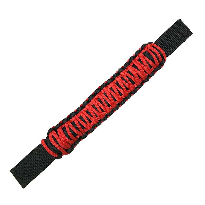 Car Rear Handle SUV Modified Umbrella Rope Braided Handle(1070A Red Black)
