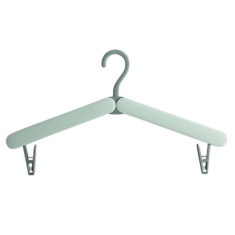 Travel Folding Hanger Portable Drying Rack With Small Clamps(Gray)