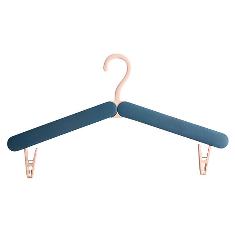 Travel Folding Hanger Portable Drying Rack With Small Clamps(Gray)