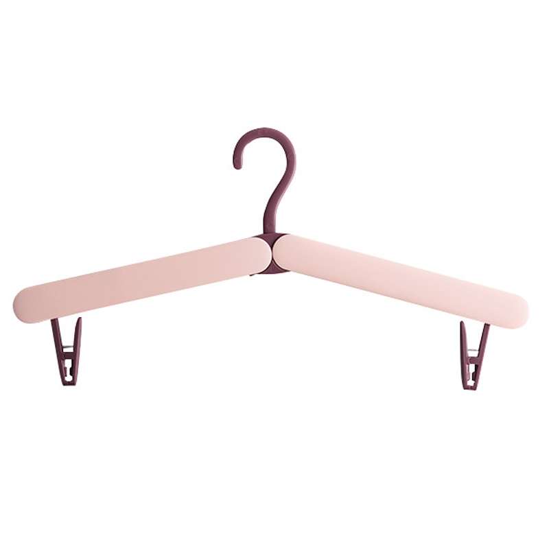 Travel Folding Hanger Portable Drying Rack With Small Clamps(Gray)