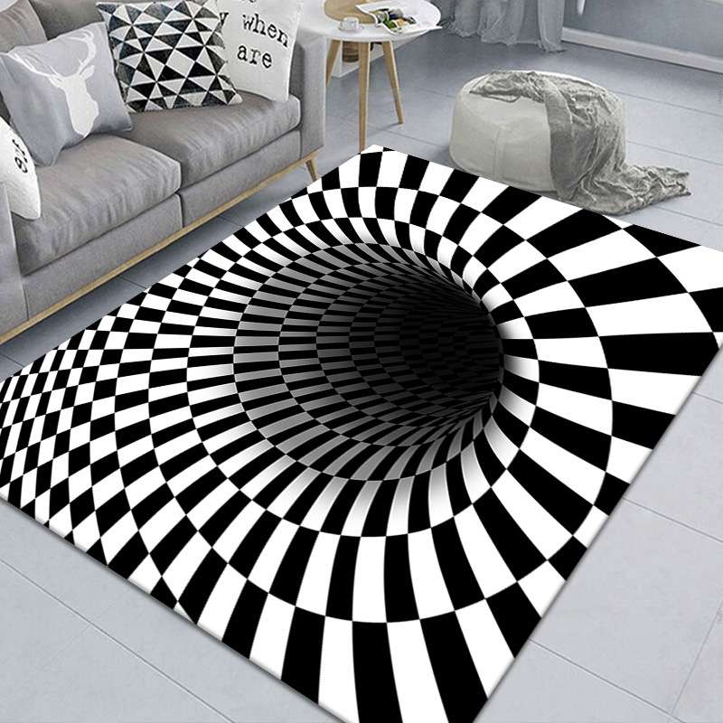 3D Geometric Stereo Trap Vision Living Room Bedroom Carpet, Size: 40x60cm(Rectangular Visual C)