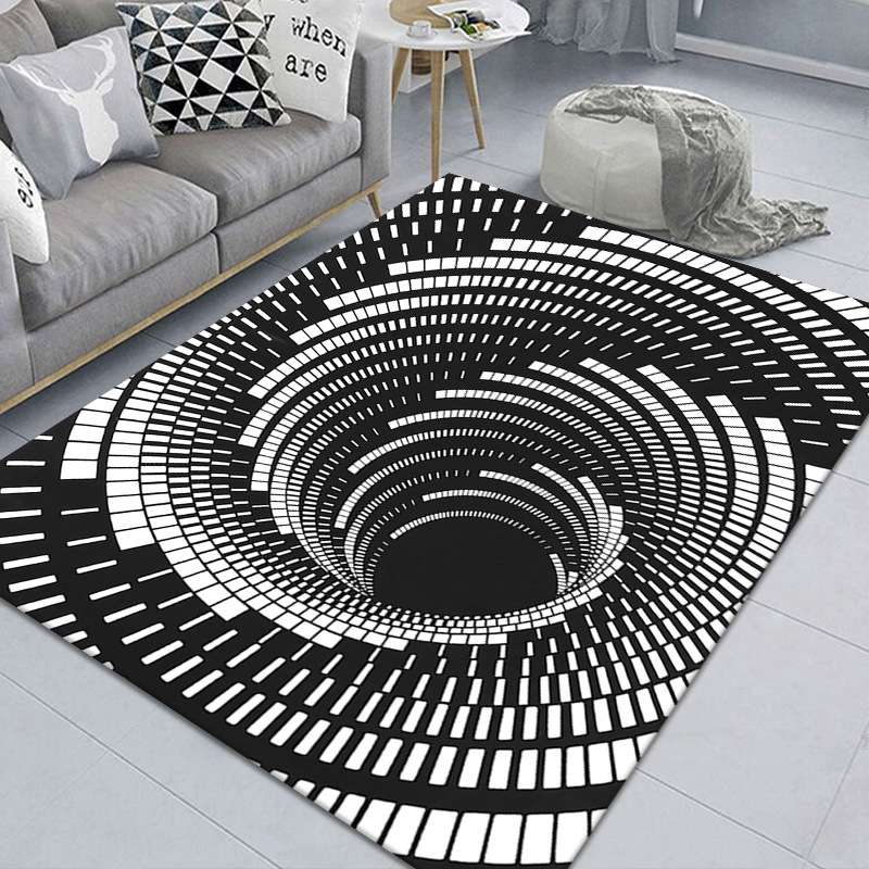 3D Geometric Stereo Trap Vision Living Room Bedroom Carpet, Size: 40x60cm(Rectangular Visual C)