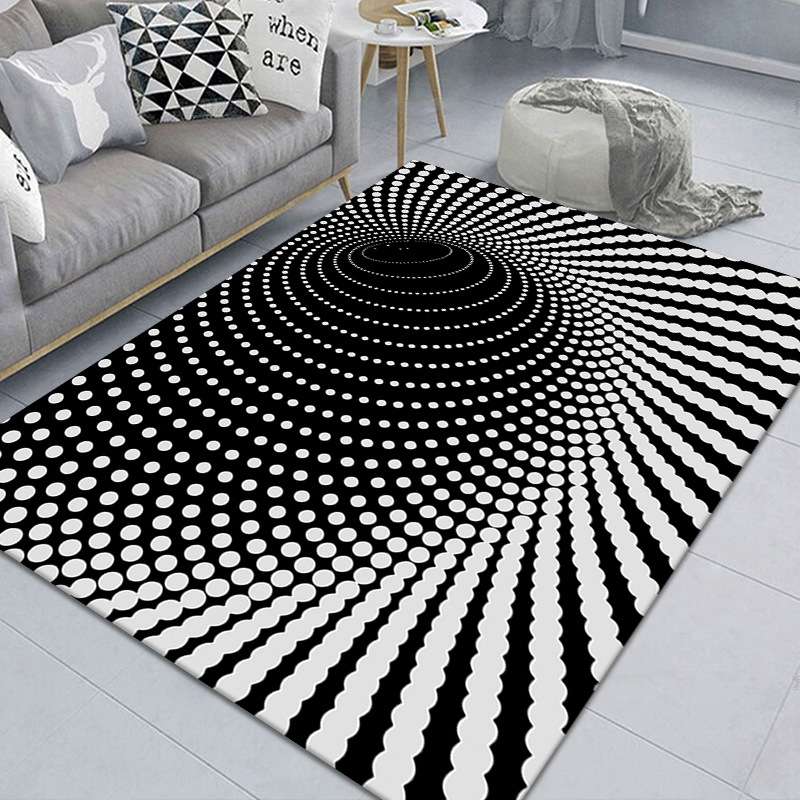 3D Geometric Stereo Trap Vision Living Room Bedroom Carpet, Size: 40x60cm(Rectangular Visual C)