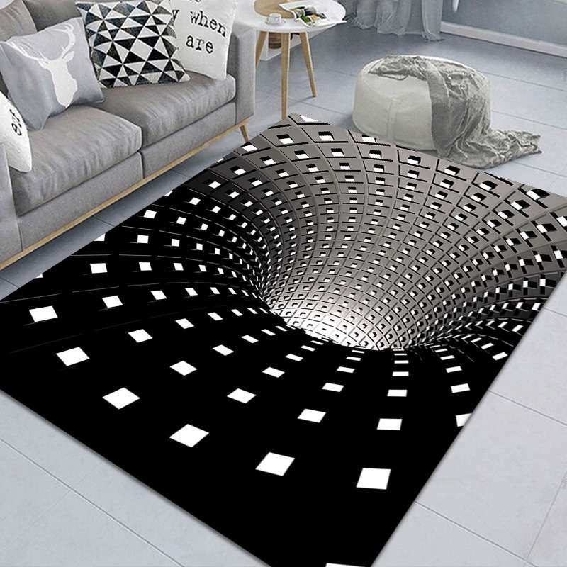3D Geometric Stereo Trap Vision Living Room Bedroom Carpet, Size: 40x60cm(Rectangular Visual C)