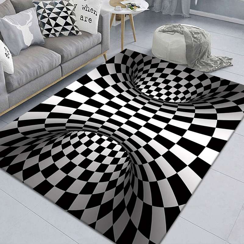 3D Geometric Stereo Trap Vision Living Room Bedroom Carpet, Size: 50x80cm(Rectangular Visual A)