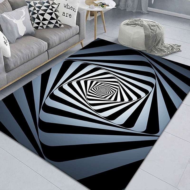 3D Stereo Rectangular Visual Geometric Living Room Carpet, Size: 40x60cm