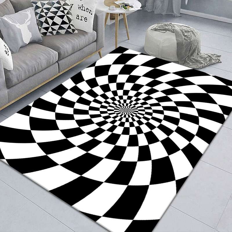 3D Stereo Rectangular Visual Geometric Living Room Carpet, Size: 60x90cm