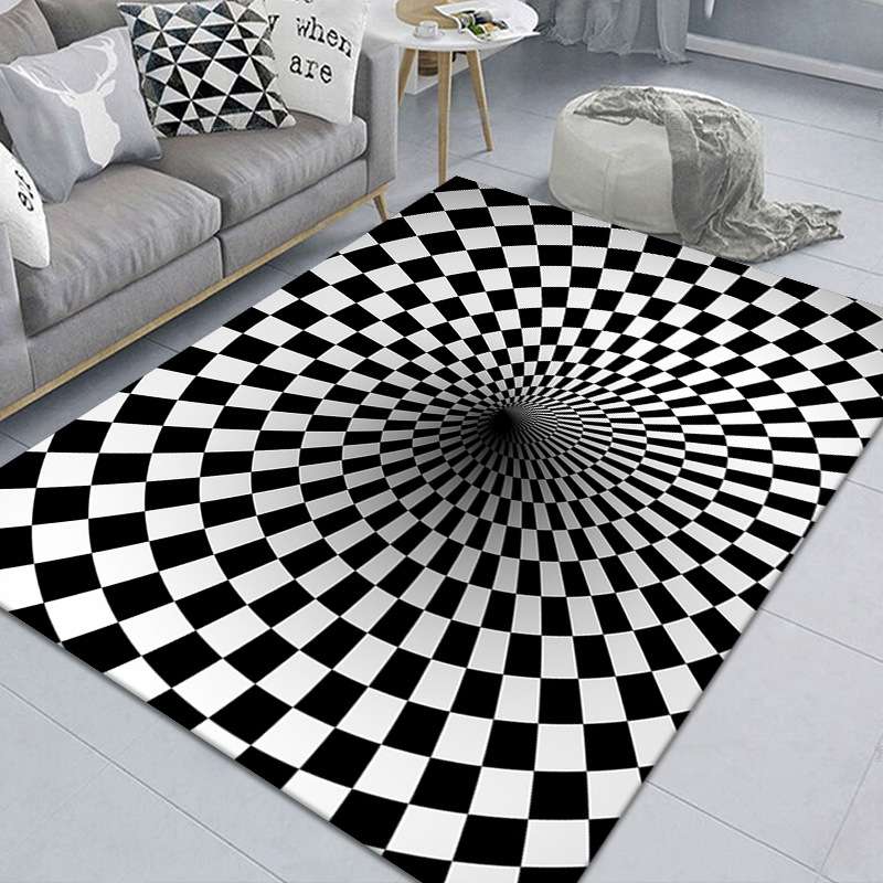 3D Stereo Rectangular Visual Geometric Living Room Carpet, Size: 120x160cm(09)