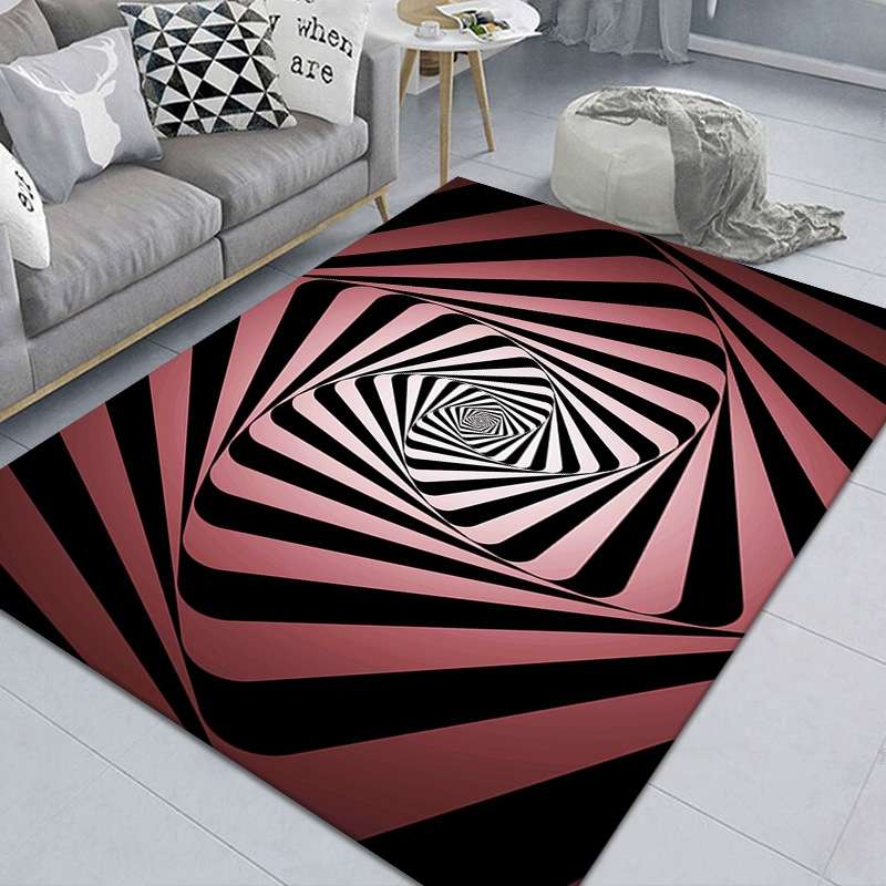 3D Stereo Rectangular Visual Geometric Living Room Carpet, Size: 120x160cm(09)