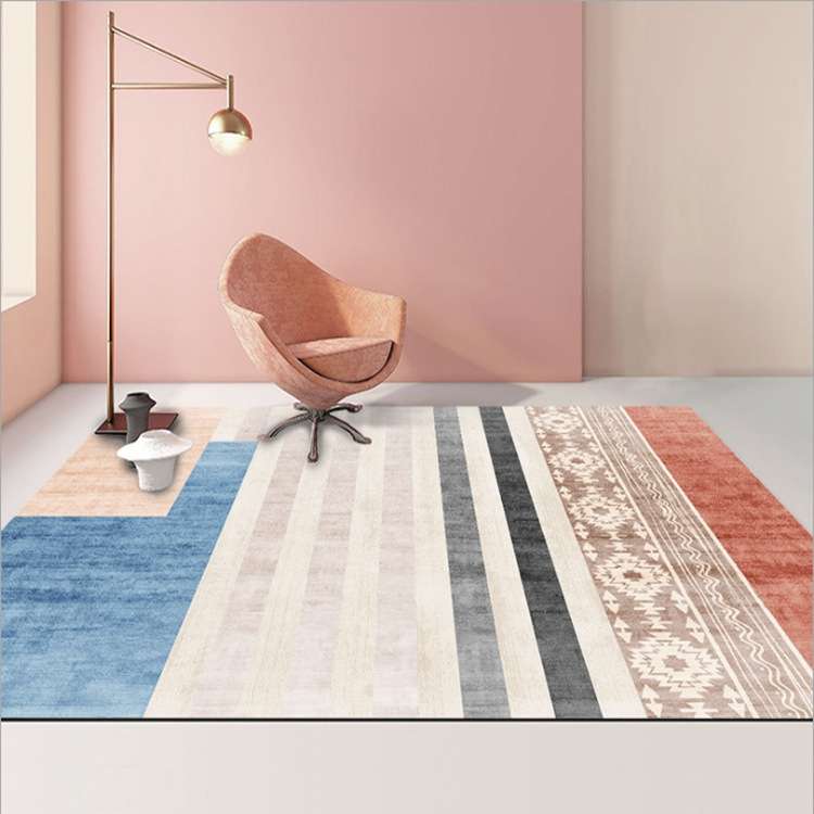 Modern Abstract Geometric Living Room Rug Coffee Table Cushion, Size: 120x160cm(01)