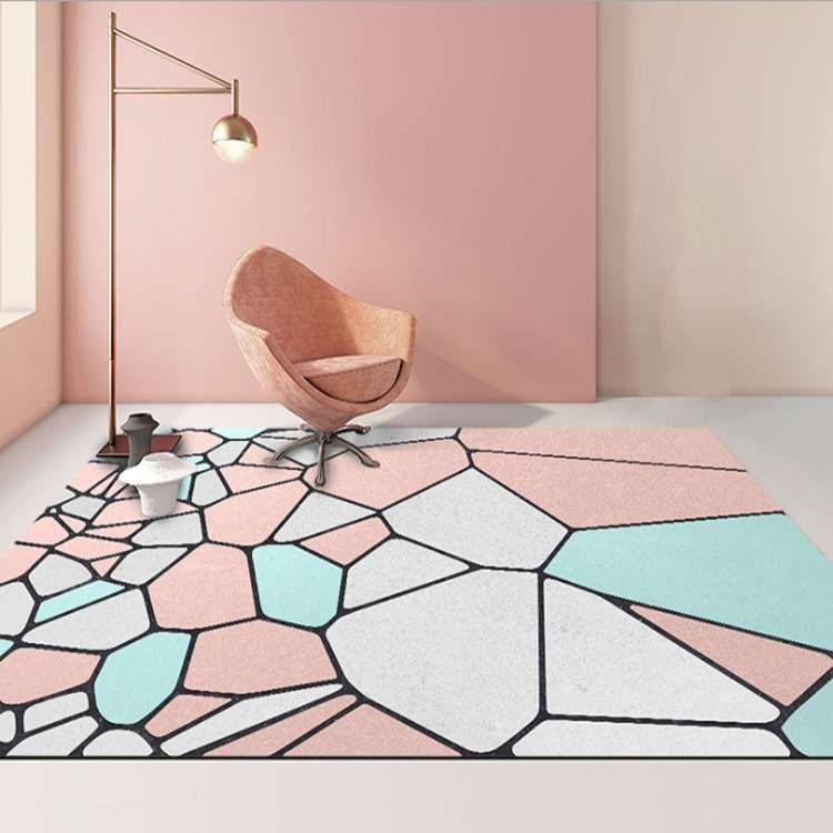 Modern Abstract Geometric Living Room Rug Coffee Table Cushion, Size: 140x200cm(04)