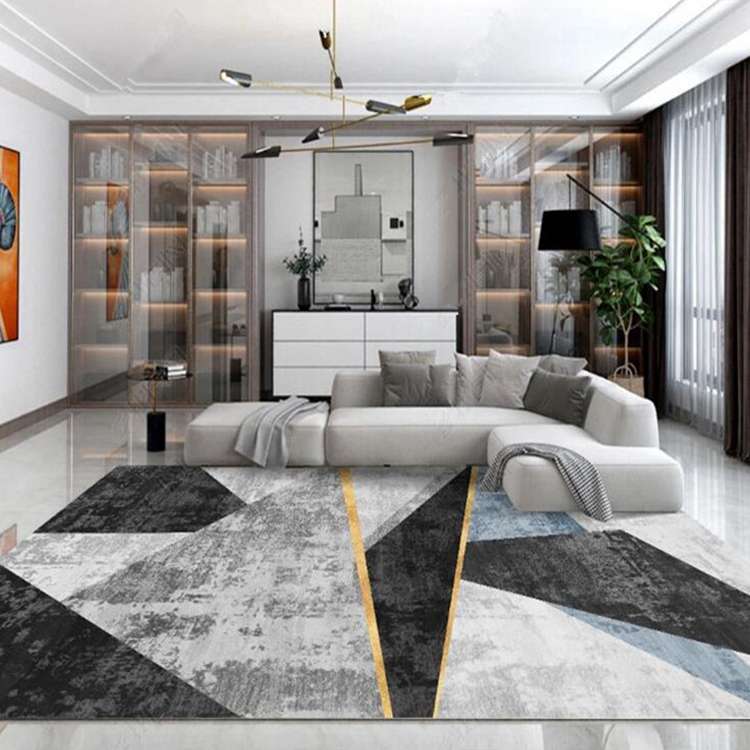 Modern Abstract Geometric Living Room Rug Coffee Table Cushion, Size: 140x200cm(04)