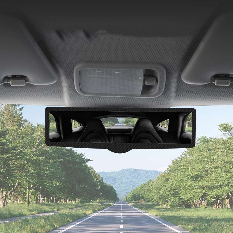 CZC-255 Carbon Fiber Indoor Rearview Mirror Modified Suction Cup Endoscope Auxiliary Mirror(White Mi