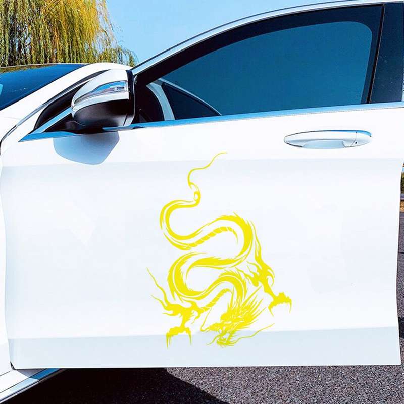 D-131 Dragon Totem Dragon Car Cover Sticker Modified Roof Scratch Sticker(Black)