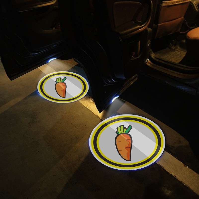 LED Infrared Induction Car Door Welcome Light Night Projection Ambient Light, Specification: Radish
