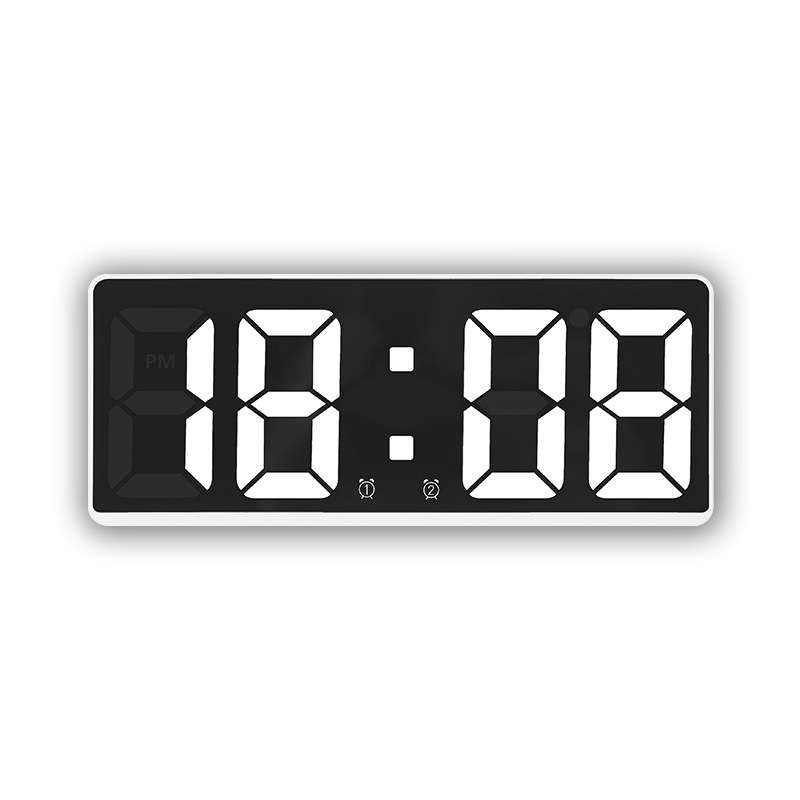 LED Bedside Alarm Clock Battery Plug-In Dual-Purpose Clock(Blue)