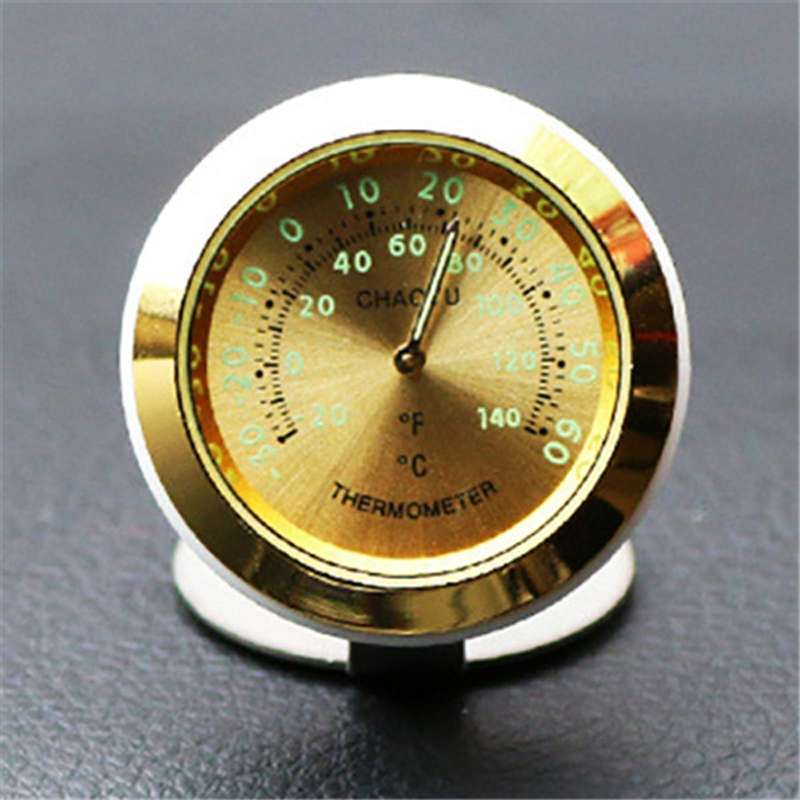 Night Light Car Thermometer Metal Ornaments(Black Thermometer)