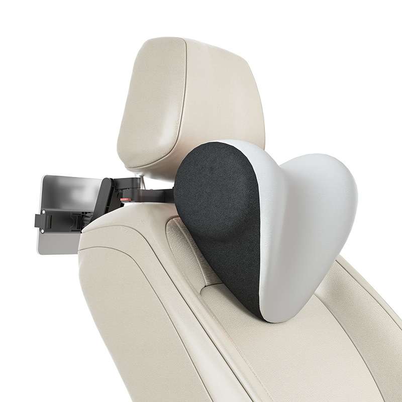 A09 Car Seat Headrest Memory Foam Comfortable Neck Pillow, Style: With Stand (White)