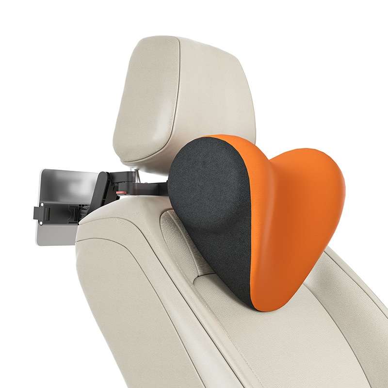 A09 Car Seat Headrest Memory Foam Comfortable Neck Pillow, Style: With Stand (Orange)