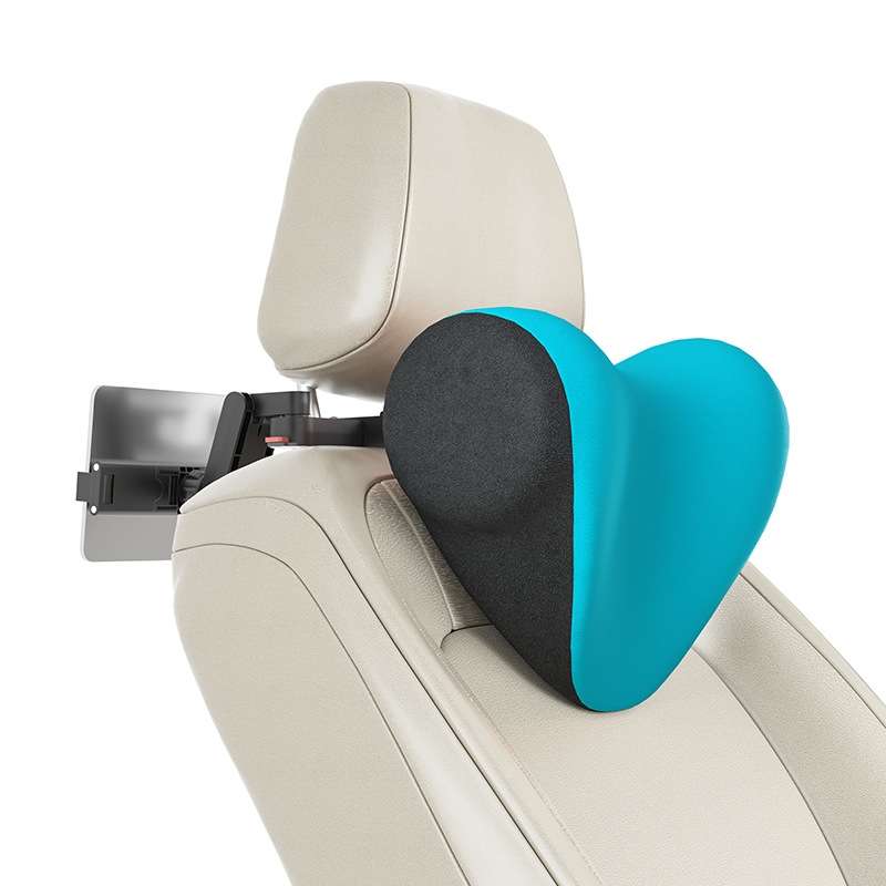 A09 Car Seat Headrest Memory Foam Comfortable Neck Pillow, Style: With Stand (Blue)
