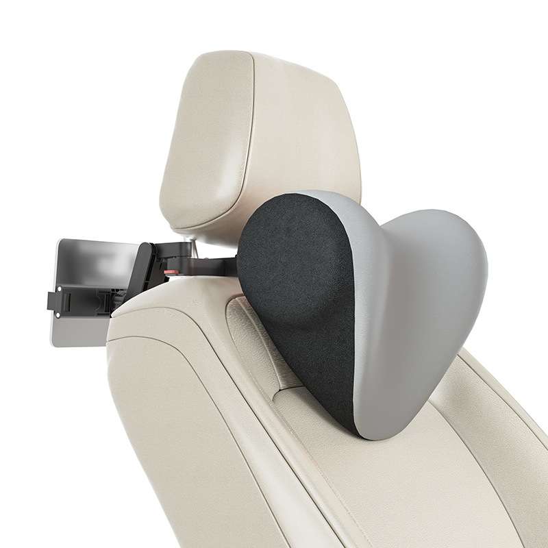 A09 Car Seat Headrest Memory Foam Comfortable Neck Pillow, Style: With Stand (Gray)