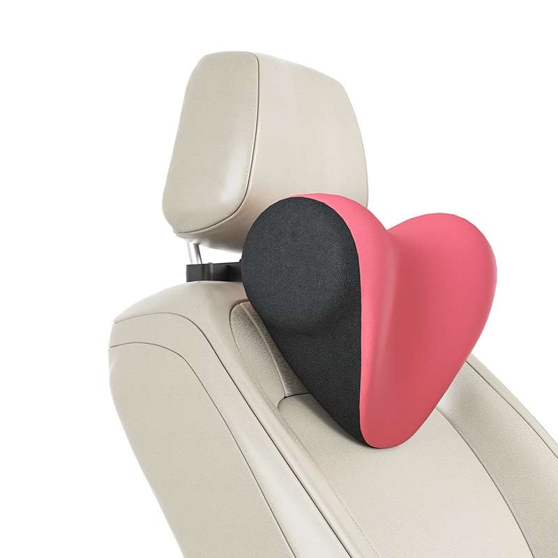 A09 Car Seat Headrest Memory Foam Comfortable Neck Pillow, Style: Without Stand (Pink)