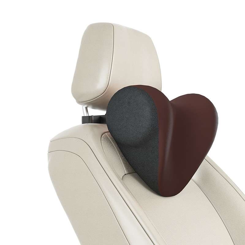 A09 Car Seat Headrest Memory Foam Comfortable Neck Pillow, Style: Without Stand (Coffee)