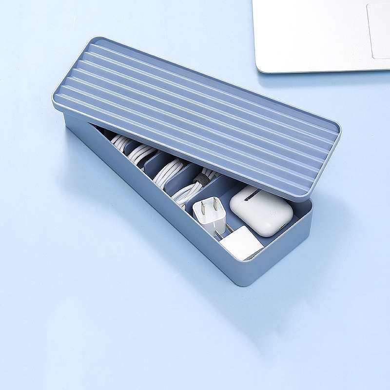 Desktop Data Cable Storage Box Dust-proof Line Box Single-layer(Yellow)