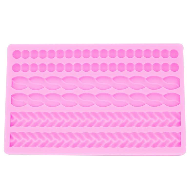 Pearl Twist Braided Fondant Cake Silicone Mold(Grey)