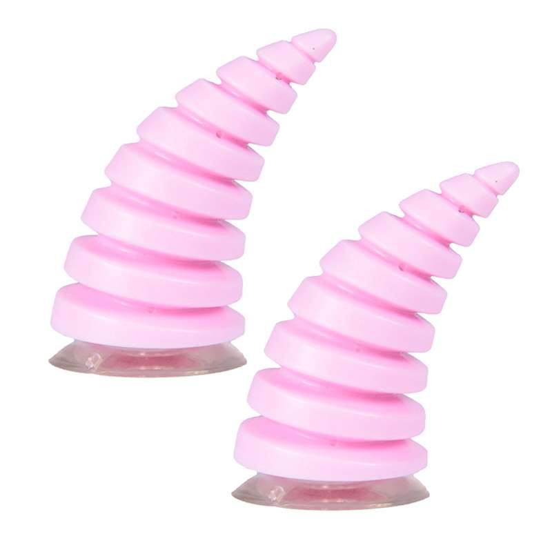 2PCS Motorcycle Horn Sucker Helmet Decoration(Black)