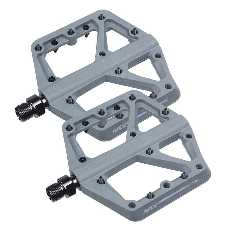 RACEWORK RK66 Mountain Bike Nylon Fiber Pedals(Grey)