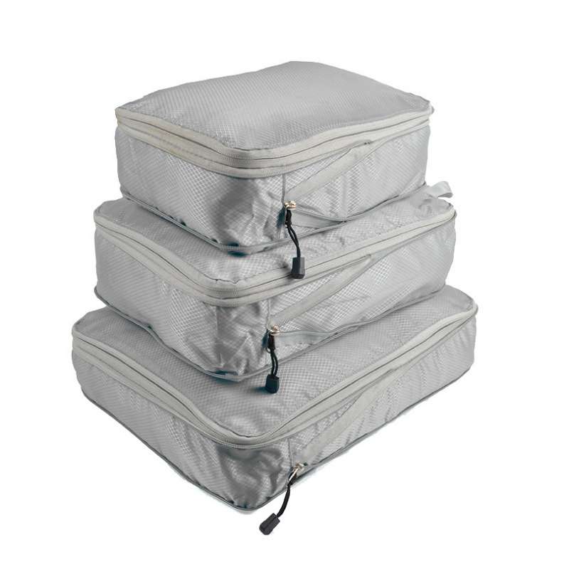 3 PCS/Set Travel Waterproof Compression Clothes Storage Bag(Gray With Net)