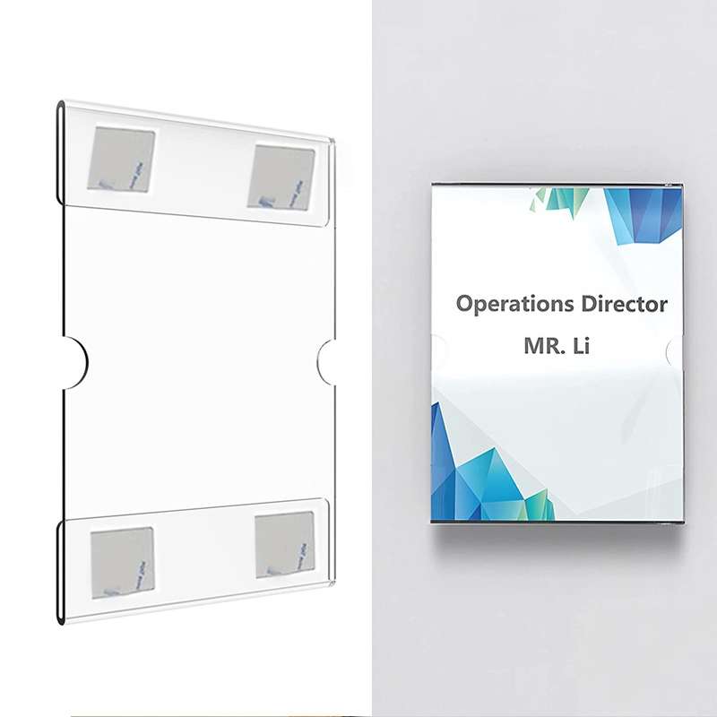 2 PCS 4x6 Inch Wall Mounted Acrylic Signage Bracket Wall Photo Frame